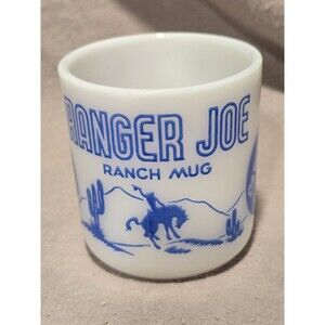 Vintage Milk Glass Ranger Joe Ranch Mug